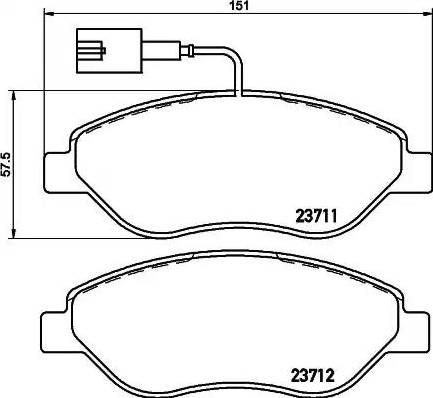 HELLA PAGID 8DB 355 018-841 - Bremžu uzliku kompl., Disku bremzes www.autospares.lv