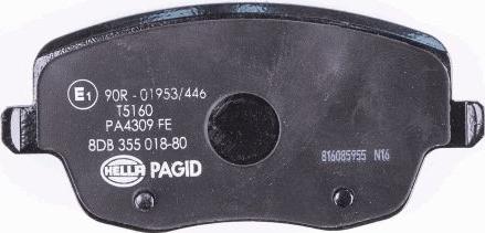 HELLA PAGID 8DB 355 018-801 - Bremžu uzliku kompl., Disku bremzes www.autospares.lv