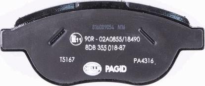 HELLA PAGID 8DB 355 018-871 - Bremžu uzliku kompl., Disku bremzes www.autospares.lv