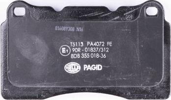 HELLA PAGID 8DB 355 018-361 - Bremžu uzliku kompl., Disku bremzes www.autospares.lv