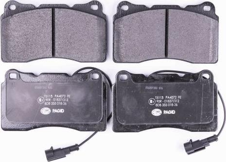 HELLA PAGID 8DB 355 018-361 - Bremžu uzliku kompl., Disku bremzes www.autospares.lv