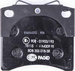 HELLA PAGID 8DB 355 018-381 - Bremžu uzliku kompl., Disku bremzes autospares.lv