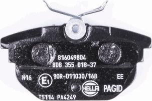 HELLA PAGID 8DB 355 018-371 - Bremžu uzliku kompl., Disku bremzes www.autospares.lv