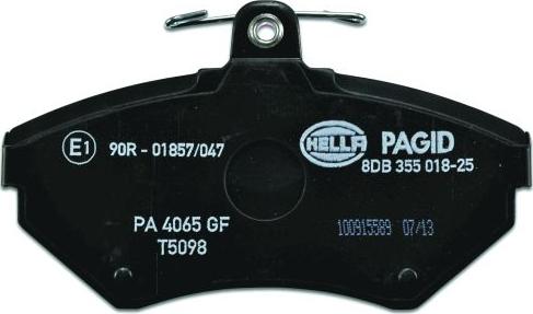 HELLA PAGID 8DB 355 018-251 - Тормозные колодки, дисковые, комплект www.autospares.lv