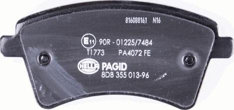 HELLA PAGID 8DB 355 013-961 - Тормозные колодки, дисковые, комплект www.autospares.lv