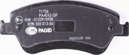 HELLA PAGID 8DB 355 013-561 - Bremžu uzliku kompl., Disku bremzes www.autospares.lv