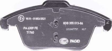 HELLA PAGID 8DB 355 013-861 - Bremžu uzliku kompl., Disku bremzes www.autospares.lv