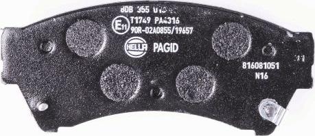 HELLA PAGID 8DB 355 013-761 - Bremžu uzliku kompl., Disku bremzes www.autospares.lv