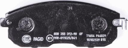 HELLA PAGID 8DB 355 012-901 - Bremžu uzliku kompl., Disku bremzes www.autospares.lv