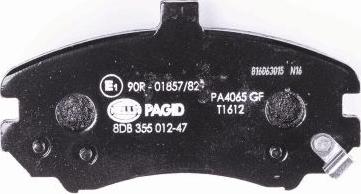 HELLA PAGID 8DB 355 012-471 - Bremžu uzliku kompl., Disku bremzes www.autospares.lv