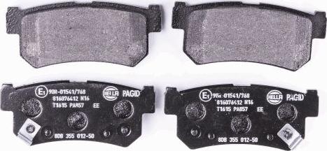 HELLA PAGID 8DB 355 012-501 - Bremžu uzliku kompl., Disku bremzes www.autospares.lv