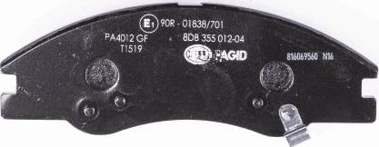 HELLA PAGID 8DB 355 012-041 - Bremžu uzliku kompl., Disku bremzes www.autospares.lv