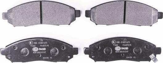 HELLA PAGID 8DB 355 012-071 - Bremžu uzliku kompl., Disku bremzes www.autospares.lv