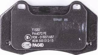 HELLA PAGID 8DB 355 012-151 - Bremžu uzliku kompl., Disku bremzes www.autospares.lv