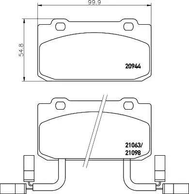 HELLA PAGID 8DB 355 017-571 - Bremžu uzliku kompl., Disku bremzes autospares.lv