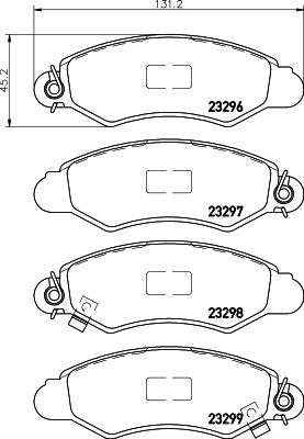 HELLA PAGID 8DB 355 017-011 - Bremžu uzliku kompl., Disku bremzes www.autospares.lv