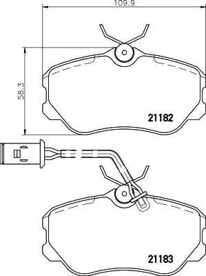 HELLA PAGID 8DB 355 017-861 - Bremžu uzliku kompl., Disku bremzes www.autospares.lv