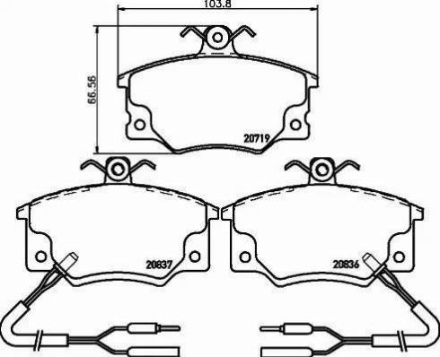 HELLA PAGID 8DB355017821 - Bremžu uzliku kompl., Disku bremzes www.autospares.lv