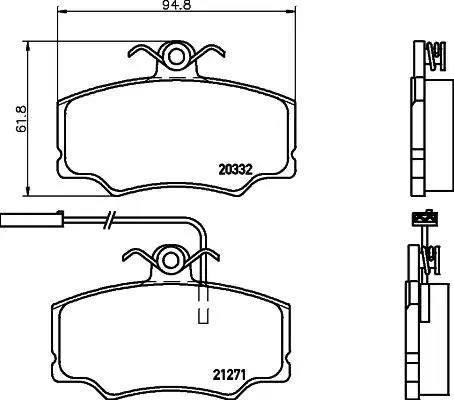 HELLA PAGID 8DB 355 017-871 - Bremžu uzliku kompl., Disku bremzes www.autospares.lv