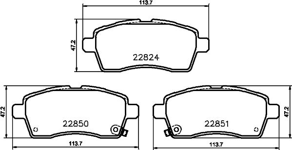 HELLA PAGID 8DB 355 039-171 - Bremžu uzliku kompl., Disku bremzes autospares.lv