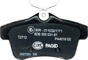 HELLA PAGID 8DB 355 031-811 - Bremžu uzliku kompl., Disku bremzes www.autospares.lv