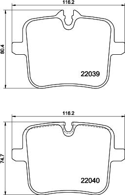 HELLA PAGID 8DB355037991 - Bremžu uzliku kompl., Disku bremzes autospares.lv