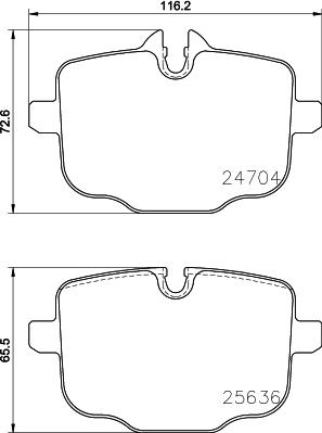 HELLA PAGID 8DB 355 024-921 - Bremžu uzliku kompl., Disku bremzes autospares.lv