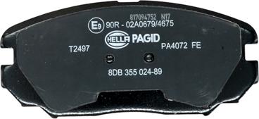 HELLA PAGID 8DB 355 024-891 - Bremžu uzliku kompl., Disku bremzes www.autospares.lv