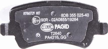 HELLA PAGID 8DB 355 025-401 - Bremžu uzliku kompl., Disku bremzes autospares.lv