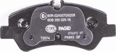 HELLA PAGID 8DB 355 025-161 - Bremžu uzliku kompl., Disku bremzes www.autospares.lv