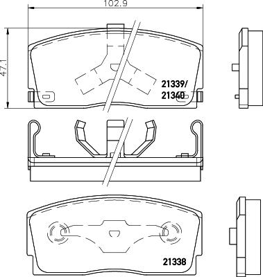 HELLA PAGID 8DB 355 026-911 - Bremžu uzliku kompl., Disku bremzes www.autospares.lv