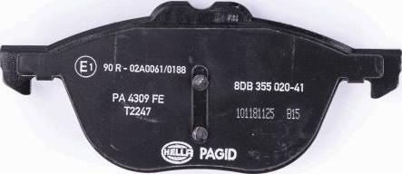 HELLA PAGID 8DB 355 020-411 - Bremžu uzliku kompl., Disku bremzes www.autospares.lv