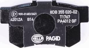 HELLA PAGID 8DB 355 020-021 - Bremžu uzliku kompl., Disku bremzes www.autospares.lv