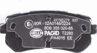 HELLA PAGID 8DB 355 020-851 - Bremžu uzliku kompl., Disku bremzes www.autospares.lv