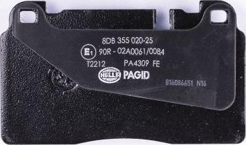 HELLA PAGID 8DB 355 020-251 - Bremžu uzliku kompl., Disku bremzes www.autospares.lv