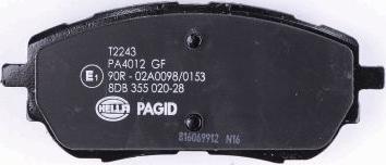 HELLA PAGID 8DB 355 020-281 - Bremžu uzliku kompl., Disku bremzes www.autospares.lv