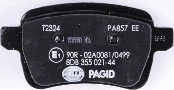 HELLA PAGID 8DB 355 021-441 - Bremžu uzliku kompl., Disku bremzes www.autospares.lv