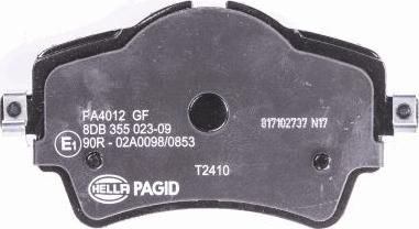 HELLA PAGID 8DB 355 023-091 - Bremžu uzliku kompl., Disku bremzes www.autospares.lv