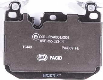 HELLA PAGID 8DB 355 023-141 - Bremžu uzliku kompl., Disku bremzes www.autospares.lv