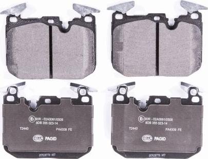 HELLA PAGID 8DB 355 023-141 - Bremžu uzliku kompl., Disku bremzes www.autospares.lv