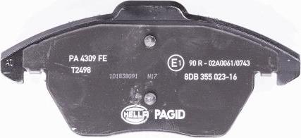 HELLA PAGID 8DB 355 023-161 - Bremžu uzliku kompl., Disku bremzes www.autospares.lv