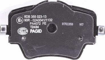 HELLA PAGID 8DB 355 023-131 - Bremžu uzliku kompl., Disku bremzes www.autospares.lv