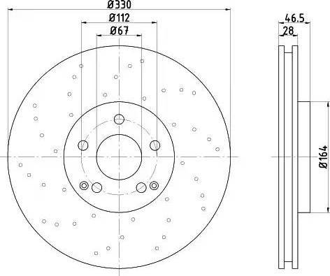 HELLA PAGID 8DD 355 109-401 - Bremžu diski www.autospares.lv