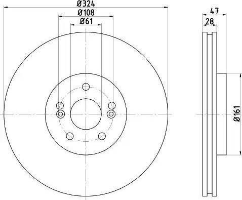 HELLA PAGID 8DD 355 109-361 - Bremžu diski www.autospares.lv