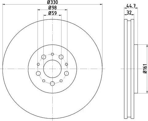 HELLA PAGID 8DD 355 109-381 - Bremžu diski www.autospares.lv