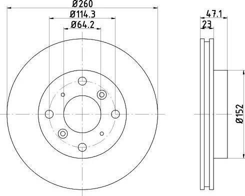 HELLA PAGID 8DD 355 104-981 - Bremžu diski www.autospares.lv