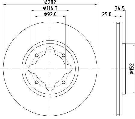 HELLA PAGID 8DD 355 104-971 - Bremžu diski autospares.lv