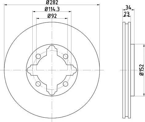 HELLA PAGID 8DD 355 105-301 - Bremžu diski www.autospares.lv