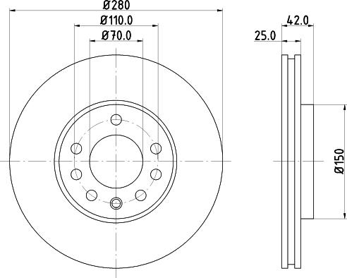 HELLA PAGID 8DD 355 106-071 - Bremžu diski www.autospares.lv