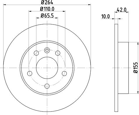 HELLA PAGID 8DD 355 106-111 - Bremžu diski www.autospares.lv